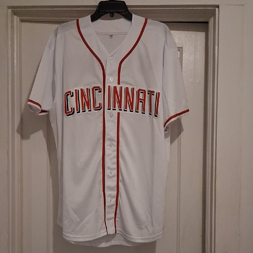 Cincinnati White & Red Baseball Jersey - Men